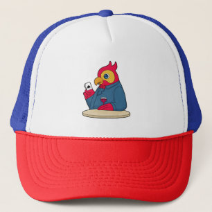 Parrot bij Poker met pokerkaarten Trucker Pet