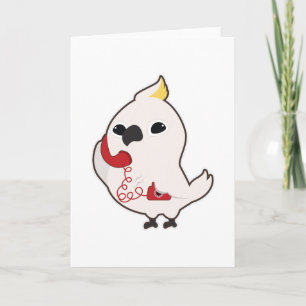 Parrot bij Telefoon met telefoonontvanger Kaart