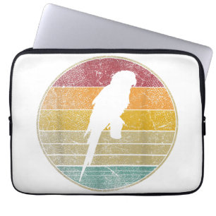 Parrot Bird  Distress Retro Style Silhoue Laptop Sleeve