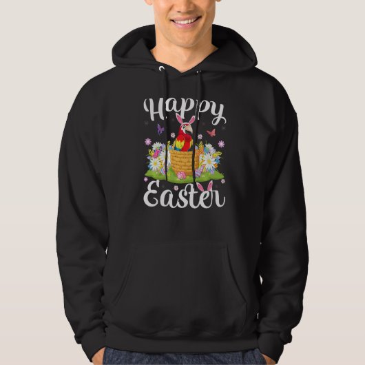 Parrot Bird Easter Egg Floral Parrot Easte Hoodie (Voorkant)
