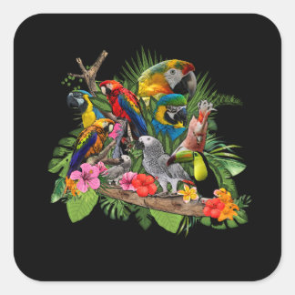 Parrot Bird Gray Parrot Cockatiel Vierkante Sticker