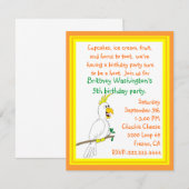 Parrot Birthday Invitation Kaart (Voorkant / Achterkant)