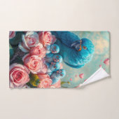 Parrot bleu et bébés (Serviette à main)