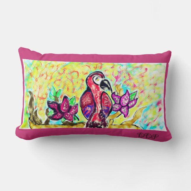Parrot-bloemen Kussen (Voorkant)