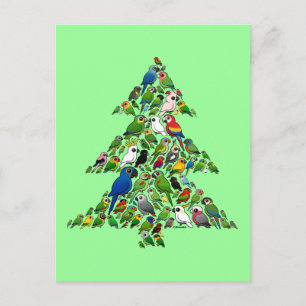 Parrot Christmas Tree Feestdagenkaart