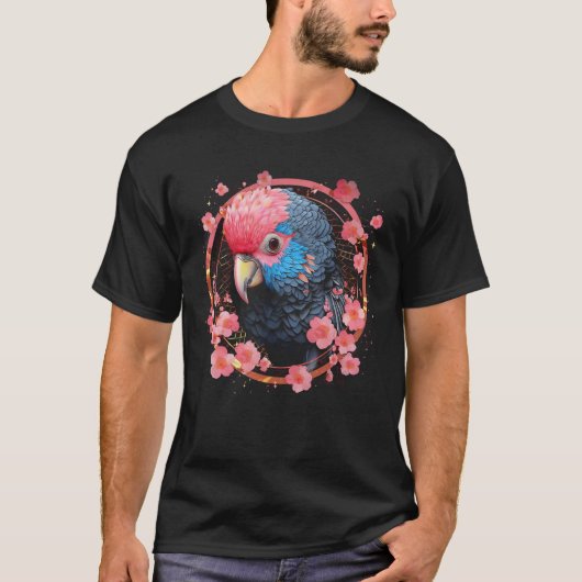 Parrot Church Blossoms - Art Animal Parrot T-shirt (Voorkant)