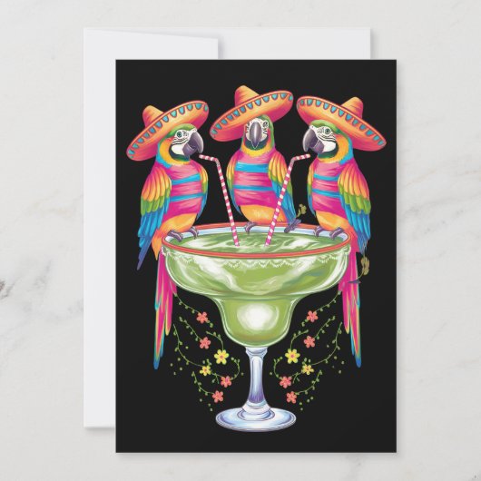 Parrot Cinco De Mayo Grappig Drink Mexicaanse Fies Kaart (Voorkant)