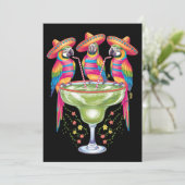 Parrot Cinco De Mayo Grappig Drink Mexicaanse Fies Kaart (Staand voorkant)
