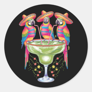 Parrot Cinco De Mayo Grappig Drink Mexicaanse Fies Ronde Sticker