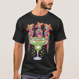 Parrot Cinco De Mayo Grappig Drink Mexicaanse Fies T-shirt