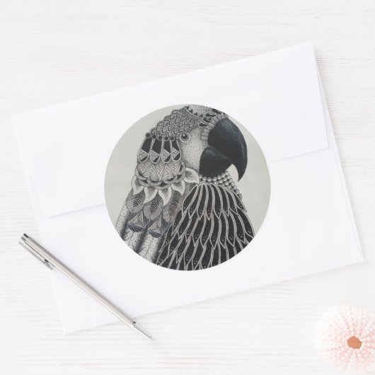 Parrot Circle Sticker (Envelop)