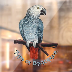 Parrot Decal Personalized Parrot Art Window Cling
