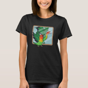 Parrot & Dragon Reflection i Fischers Lovebird T-shirt