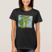 Parrot & Dragon Reflection I Green Monk Paraket Q T-shirt (Voorkant)
