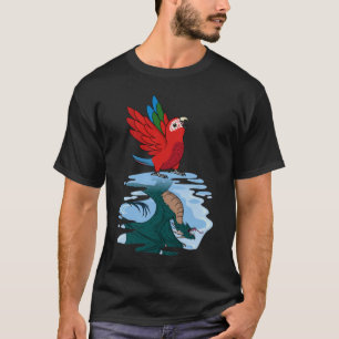 Parrot & Dragon Reflection I Green wingeing Macaw T-shirt