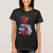 Parrot & Dragon Reflection I Green wingeing Macaw T-shirt (Voorkant)