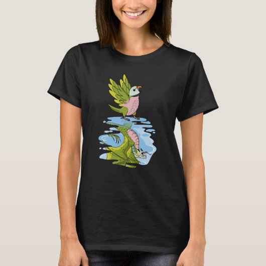 Parrot & Dragon Reflection I Moustache Parakeet T-shirt (Voorkant)