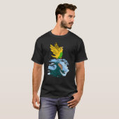 Parrot & Dragon Reflection I Yellow Budgie Budgeri T-shirt (Voorkant volledig)