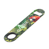 Parrot écarlate macaw dans la jungle avec des fleu (Devant angulaire)