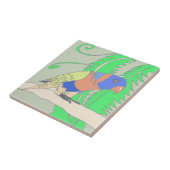 Parrot en fronten tegeltje (Zijkant)