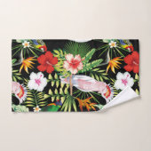 Parrot et Macaw avec Motif Plante tropical (Serviette à main)