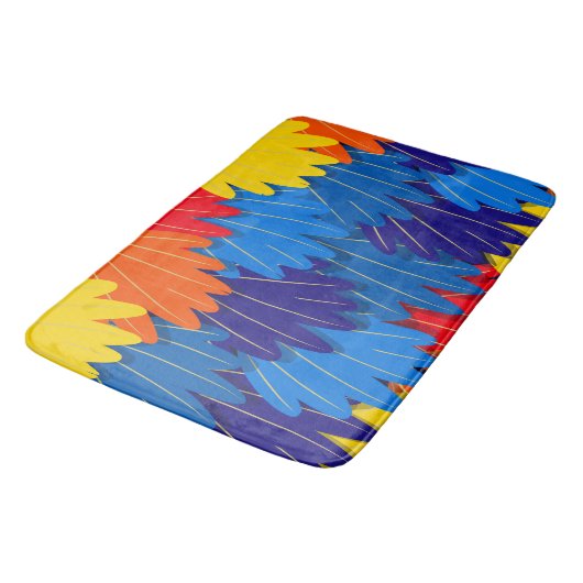 Parrot Feathers Scarlet Macaw Exotic Bird Pattern Badmat (Gekanteld)