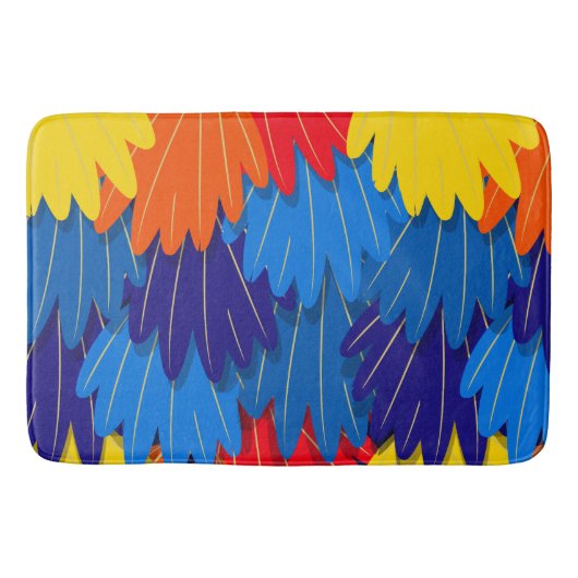 Parrot Feathers Scarlet Macaw Exotic Bird Pattern Badmat (Voorkant)