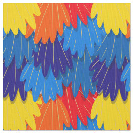 Parrot Feathers Scarlet Macaw Pattern Stof