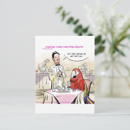 Parrot Fine Dining Funny Briefkaart (Staand voorkant)