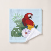 Parrot floral rouge Macaw Tropical Bird (Gant de toilette)