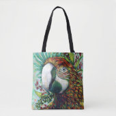 Parrot Floral Tropical Green Funny Canvas tas (Voorkant)