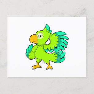 Parrot green briefkaart