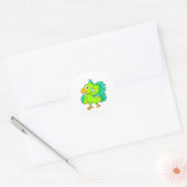 Parrot green ronde sticker (Envelop)