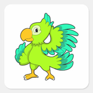 Parrot green vierkante sticker
