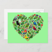 Parrot Heart Briefkaart (Voorkant / Achterkant)