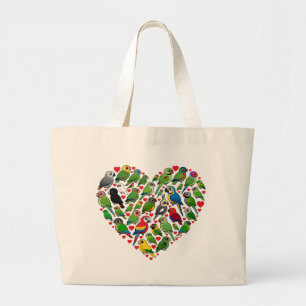 Parrot Heart Grote Tote Bag