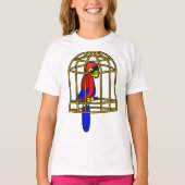 Parrot In A Cage Girls T-Shirt (Devant)