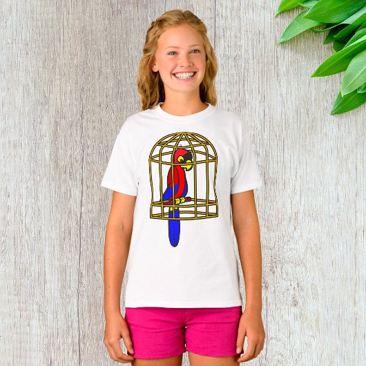Parrot In A Cage Girls T-Shirt