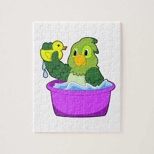 Parrot in Bathtub met Duck Legpuzzel (Verticaal)
