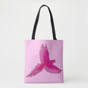 Parrot in de vlucht, Fuchsia en Ice Pink Draagtas