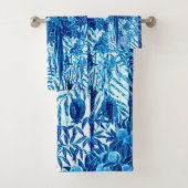 Parrot in een Oerwoud dat Plaatst, Indigo Blauw en Bad Handdoek (Insitu)