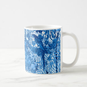 Parrot in een Oerwoud dat Plaatst, Indigo Blauw en Koffiemok