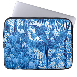 Parrot in een Oerwoud dat Plaatst, Indigo Blauw en Laptop Sleeve