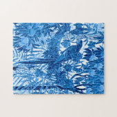 Parrot in een Oerwoud dat Plaatst, Indigo Blauw en Legpuzzel (Horizontaal)