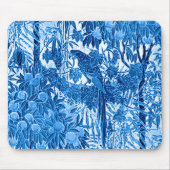 Parrot in een Oerwoud dat Plaatst, Indigo Blauw en Muismat (Voorkant)