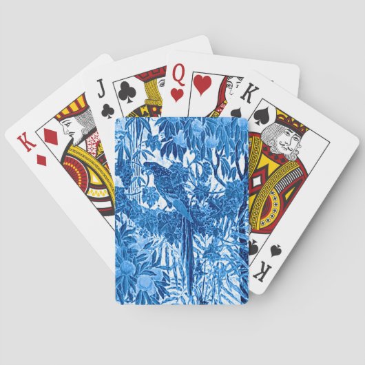 Parrot in een Oerwoud dat Plaatst, Indigo Blauw en Pokerkaarten (Achterkant)