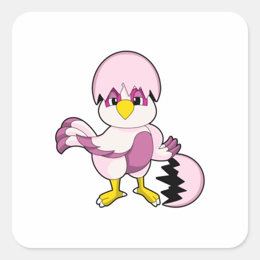 Parrot in eieren met Eggshell.PNG Vierkante Sticker (Voorkant)