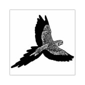 Parrot in vlucht 	rubberstempel (Afrduk)