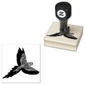 Parrot in vlucht 	rubberstempel (Gestempeld)