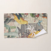 Parrot Jaune Tropical Antique Fleur (Serviette à main)